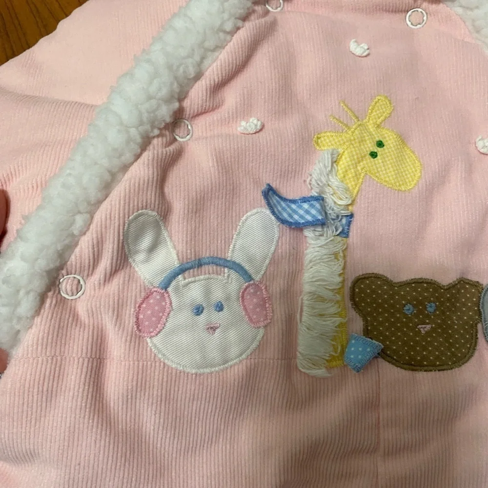 BETTI TERRELL BY JOHNSTON vintage girls pink snow suit winter animals